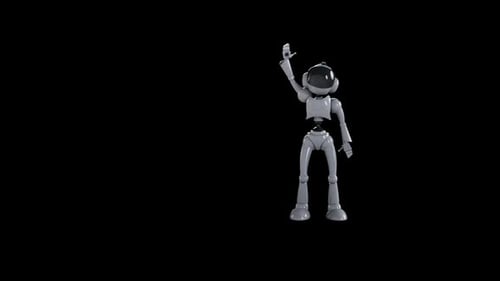 3D Robot Animated Head Scratching Thinking Loop
