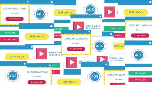 Animated Pop-Up Ad Overlays and Notifications on Digital Screens