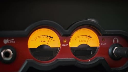 Pegelmesser für Audioschnittstellen mit Clip-Anzeige