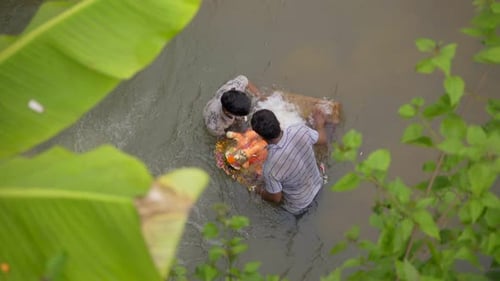 28 août Festival indien Ganpati Visarga en Inde, Maharashtra