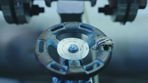 Industrial Gate Valves Closeup in the Factory
