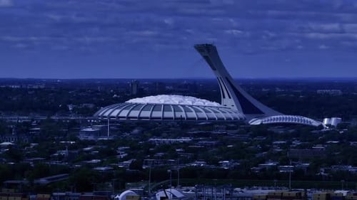 Montreal landmark - Big O - Olympic stadium aerial