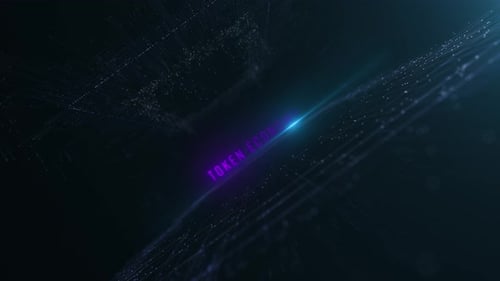 Neon Glow Text Reveal in Futuristic Cyberspace Grid