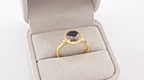 Gold Ring With Black Diamond