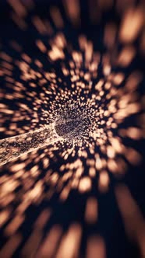 Abstract Golden Particle Tunnel Animation
