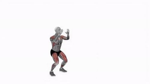 3D Animated Human Anatomy Performing Squat Jump Exercise