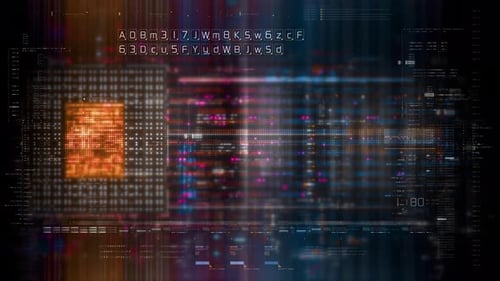 Futuristic Digital Data Stream HUD Interface Background