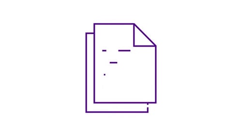 Flat Design Document Icon Reveal With Writing Lines Animation