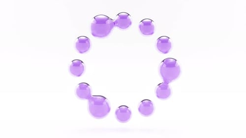 Loading Metaballs Circle on White Back Futuristic Interface Able to Loop Endless