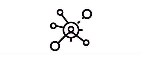 Flat Design People Network Connection Animated Line Icon