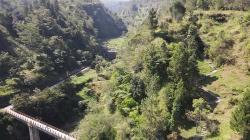 Natural scenery in the area or valley of Mount Merapi located in Yogyakarta Indonesia.