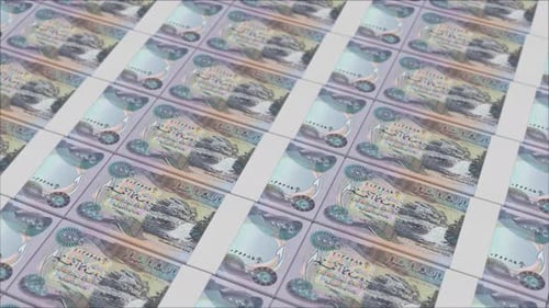 5000 IRAQI DINAR banknotes printed by a money press