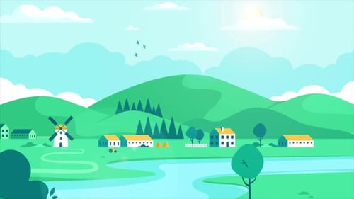 Greenery Landscape And Sunny Spring Weather 4K