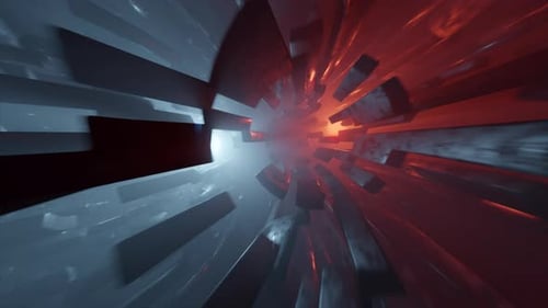 Abstrakter Science-Fiction-Tunnel mit Kreis
