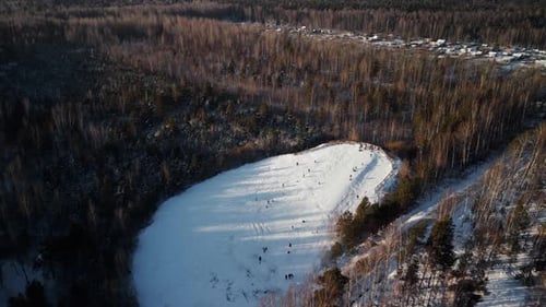 Serene Winter Landscape Stunning Aerial View of a Picturesque SnowCovered Valley in Tranquil