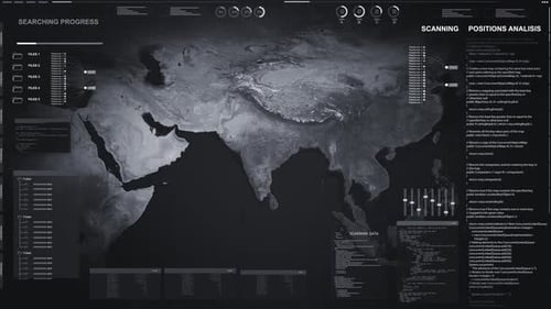 Futuristic Global Data Scanning and Analysis HUD