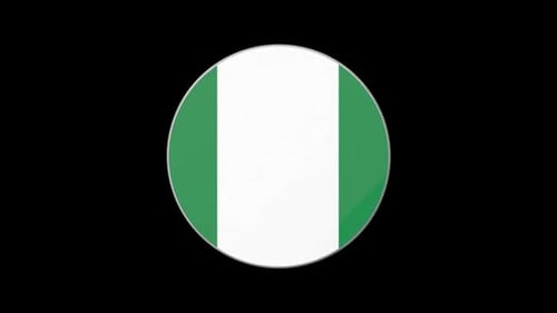 3D Animated Nigeria Flag Spinning Circle Reveal