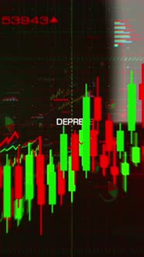 Inflation and recession crisis charts and graphs diagram vertical video