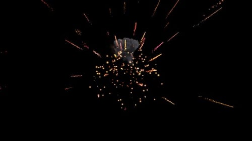 Single Beautiful Firework Explosion with Smoke