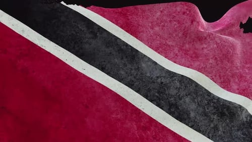 Grunge Trinidad and Tobago Flag Waving Loop