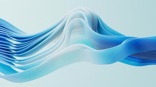 Flowing gradient blue curve ribbons background