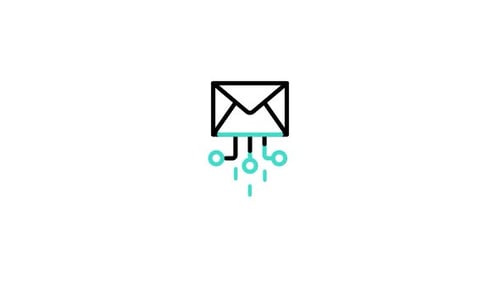 Animated Email Icon with Connecting Nodes