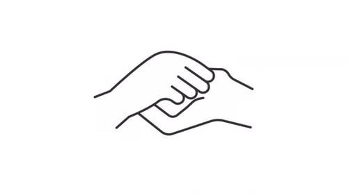 Animated Handshake Line Art for Business Partnership