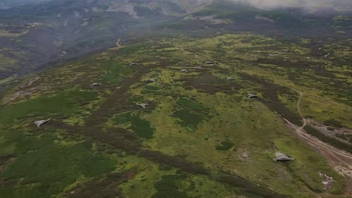 Aerial View of the Remains of the Abandoned Kashiwabara Airfield