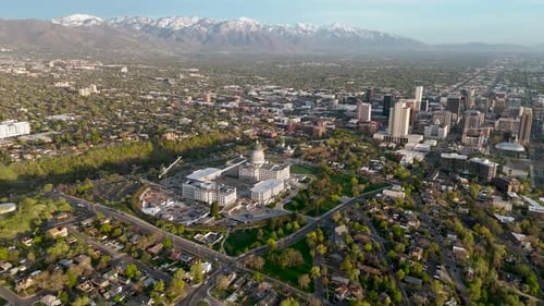 Aerial shot of the Salt Lake City Capital Building