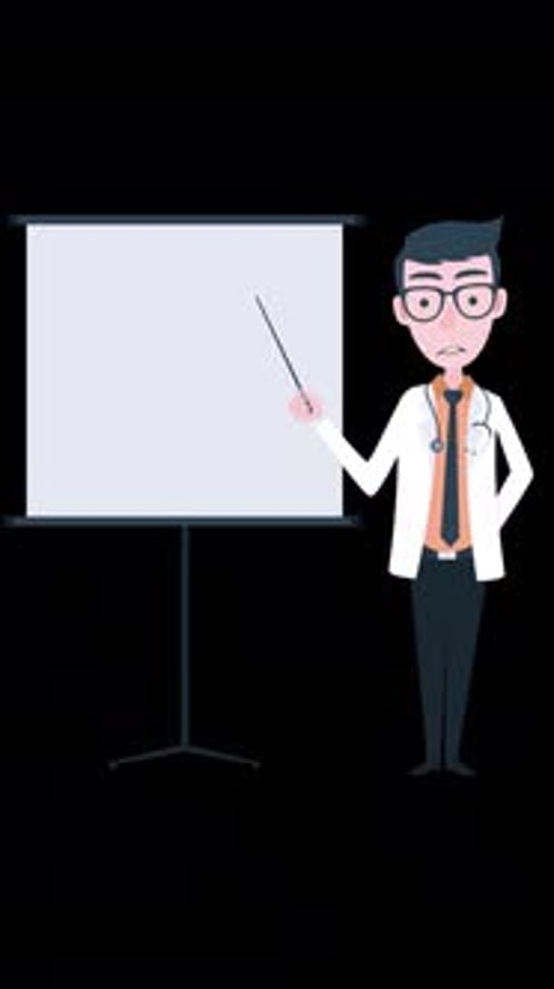 Doctor Talks About Healthy Living On Alpha Channel Vertical
