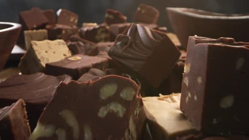Rich Homemade Chocolate Fudge Close-up