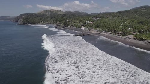 Aerial View of a Tropical Beach With Waves