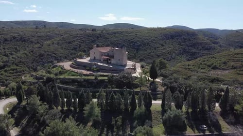 Aerial view of historical building in Spain