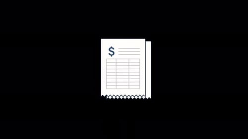 Animated Flat Design Receipt Icon Loop for Business Finance