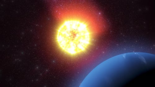 Dynamic Sun and Planet in Starfield Space Animation