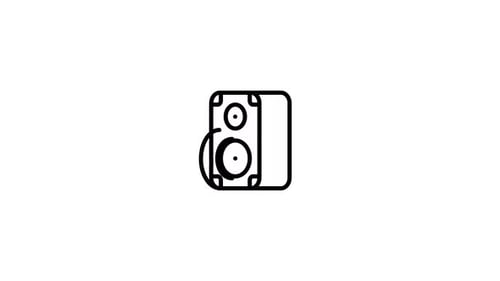 Minimalist Speaker Icon Line Reveal Animation