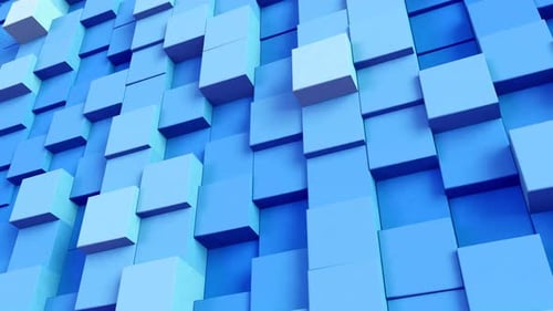 3D Cube Background Blue