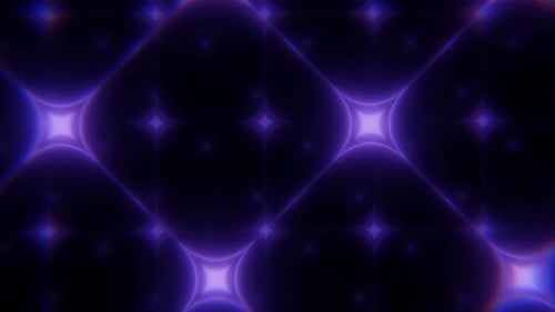 Nahtloser Loop-Hintergrund mit abstrakten Mustern aus sternförmigen Elementen und leuchtenden Linien