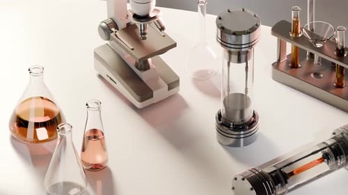 Animated Futuristic Science Lab Equipment Background