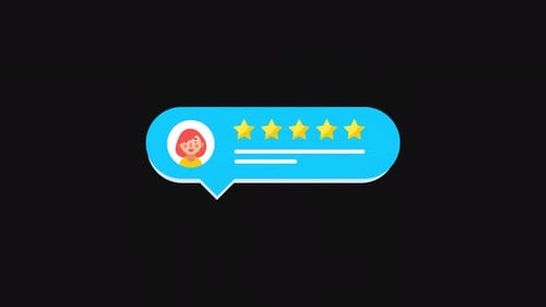 Animated Flat Design Star Rating Message Bubble
