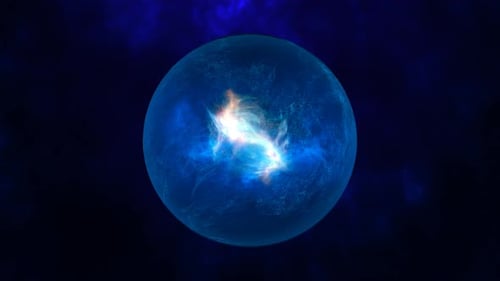 Abstrakte Kugelkugel, Planet, Energie, transparenter Glas-Weltraumhintergrund. Video 4k, 60 Bilder pro Sekunde