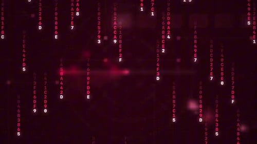 Fond de mouvement de la technologie Rain Hacker, code hexadécimal rouge