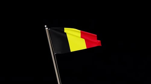 Realistic Waving Belgium Flag Animation