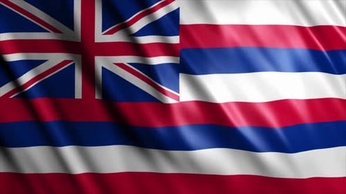 Waving Flag of Hawaii Loop Animation
