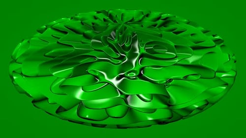 Hintergrund mit grünem abgerundetem Plasma, einzigartiges Design, 3D-Render, Exklusiv, Reflexion