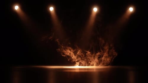 Flow Stage of Formless Smoke Swirling Against a Black Background