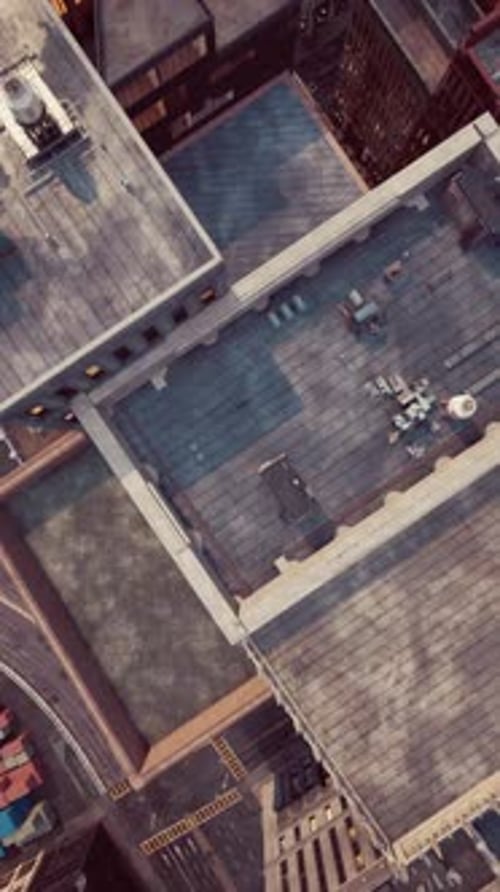 City Top View of Skyscrapers Building By Drone