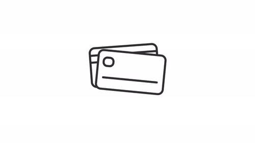 Credit Card animated Line Icon Alpha Channel