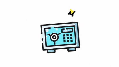 money safe box icon animation isolated alpha channel video