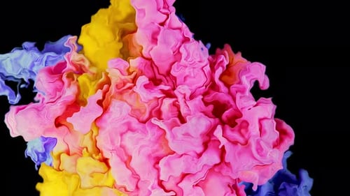 Vibrant Colorful Ink Splashes Flowing in Water Background